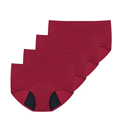 4 piezas de ropa interior a prueba de fugas de cintura alta para mujeres bragas de talla grande a prueba de fugas bragas menstruales pantalones fisiológicos ropa interior mujer pantalones calientes