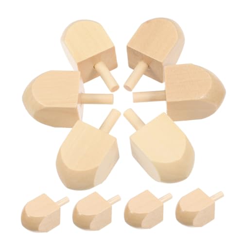 TOPPERFUN 10 Piezas Peonza De Madera De Madera Sin Pintar Hanukkah Dreidel Dreidels para a Granel Dreidels para Mini Judío De Hanukkah Beige Arbol De Loto