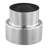 Conector reductor de revestimiento de humos de acero inoxidable para conectar revestimientos de chimenea a tuberías de estufa y uso del sistema de calefacción (Ø100 mm/Ø80 mm)