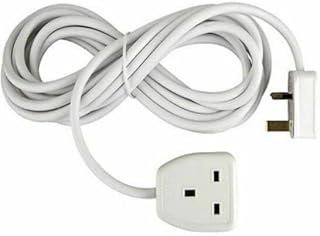 Mr. Gadget's Solutions 1 Way Gang Single Socket Mains Power Extension Lead 13A UK 3Pin Plug - 5 Meter Cable, White