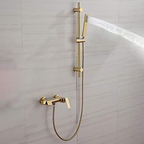 Ensemble de robinets de douche à eau chaude et froide laiton mitigeur gris ajustable
