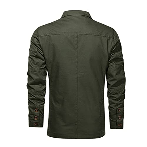 Men's Suits & Sport Coats Cotton Button Down Suit Coat Cardigan Solid Color Casual Blazer Sport Coat Top Blouse3