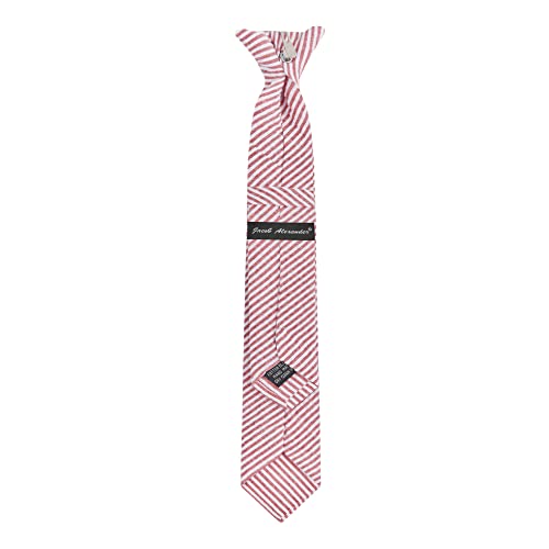 Jacob Alexander Boys' 14 inch Clip-On Seersucker Striped Pattern Neck Tie3
