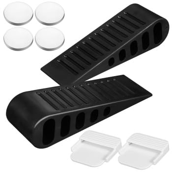 2pcs Door Stopper with Adhesive Pads: Rubber Door Stoppers Wedge for Bottom of Door on Floor for Carpet Heavy Duty Door Gaps
