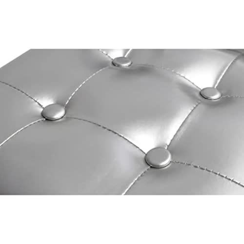 Vidaxl 60709 Luxurious Silver Artificial Leather Upholstered Tub Chair And Footstool Set thumb #5