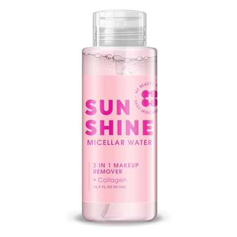 My Beauty Spot Micellar Water for All Skin Types, 3 in 1 Micellar Water Makeup Remover, 16.9 FL OZ, Hydrating Facial Cleanser Eye Makeup Remover + Collagen Cover