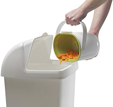Addis 515465 2.5L Kitchen Compost Caddy, White/Green
