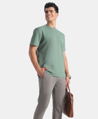 Image of Jockey AM74 Men Microfiber Fabric Round Neck Half Sleeve T-Shirt with StayFresh Treatment