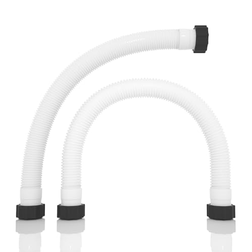 POOLWHALE 1.5" x 20" Above Ground Pool Pump Hose Replacement, 2 Pcs