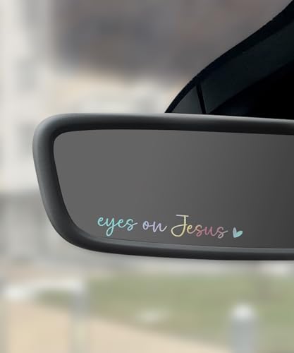Image of SCUARI 2PCS Car Stickers,Christian Car Decals,Jesus Stickers for Cars,Car Accessories Rearview Mirror Decal,Vinyl Tumbler Affirmation Reminder Faith Religious Sticker,Fit for Most Cars (Multicolor)