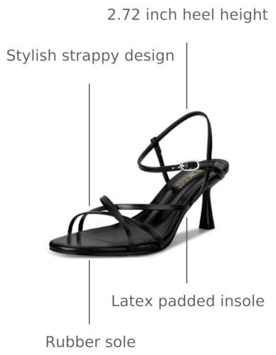 Image of wetkiss Kitten Heels for Women Strappy Low Heel Sandals Ankle Strap | Strappy Kitten Heels with Round Open Toe and Ankle Strap. Comfortable Low Heel Sandals for Weddings, Parties, daily wear
