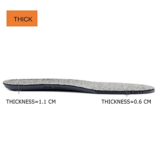 Image of TIESTRA Merino Wool Insoles for Men Fur Fleece Shoes Inserts Memory Foam Cushion Comfort Warm Sheepskin Insoles for Winter Snow Boots Slippers Grey 43EU,US10