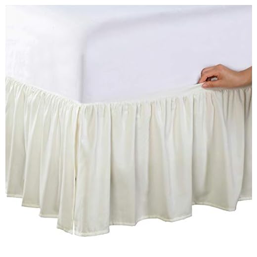 Bed Maker's Ruffled Wrap-Around Bedskirt Never Lift Your Mattress, Classic 14” Drop Length Gathered Ruffle Styling, Ivory, Queen