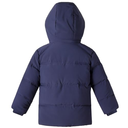 Little Boys Winter Fleece Coat Puffer Jacket with Hood Thick Padded Kids Clothes2