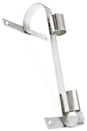 Flag Holder Flagpole Galvanized Metal Durable Silver Color For Apartment And Private Houses Width 20 x Height 40