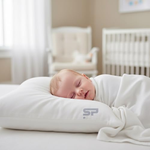 Image of Toddler Travel Pillow case Set of 2, Small Pillow case Cover 100% Egyptian Cotton Decorative Mini Pillow case 500 TC Pillow case with Zipper Closure Toddler 14x20 inch, White Solid