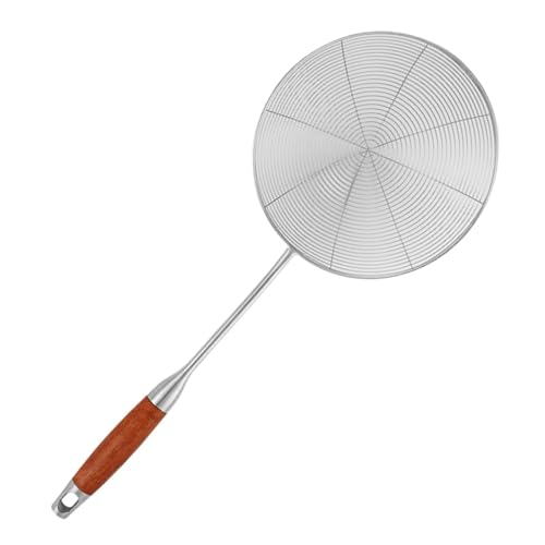 Colador De Ara - Cuchara De Red De Alambre De Cocina | Colador De Acero Inoxidable Con Mango Ergonómico De Madera | Cuchara Espumadera Resistente Al Calor De 43,3 Cm, Para Cocinar En La Cocina,
