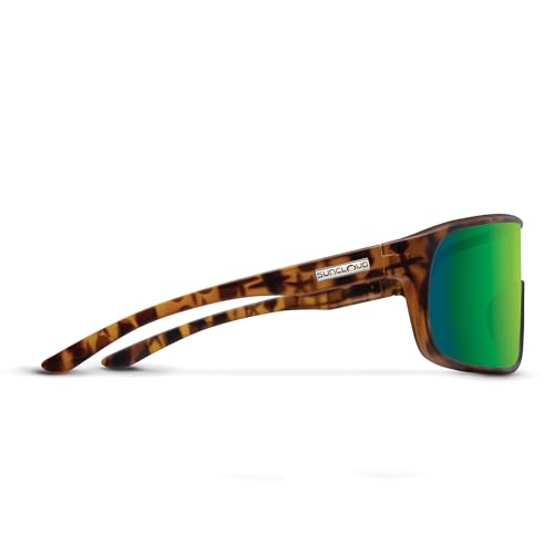 Image of Suncloud Double Up Polarized Sunglasses - 100% UV Protection - Comfortable Fit, Trendy Design - for Men & Women - Matte Tortoise + Polarized Green Mirror Lenses