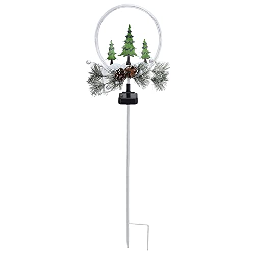 Sorandy Lot de 2 Lumières Solaires de Noël, Décorations en Fil de Cuivre LED étanches IP65 avec Feuilles de Pin Artificielles et Cônes pour Jardin, Pelouse, Cour, Fête, Décoration