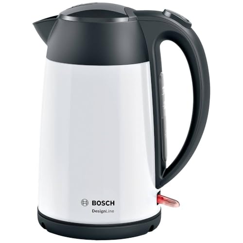 Bosch DesignLine TWK3P421 Hervidor de agua inalámbrico DesignLine, hervidor de agua inalámbrico, verter sin salpicaduras, indicador de taza, indicador de nivel de agua, protección contra