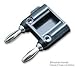MUELLER ELECTRIC BU-P1330-0 BANANA PLUG, DOUBLE, 15A, SOLDERLESS, BLACK (10 pieces)