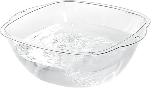 Numzo 洗面器 たらい 透明 湯おけ 雑貨 北欧デザイン コンパクト 洗濯 掃除 足浴 風呂 アウトドア 旅行用 多用途 (Large,とうめいしょく)