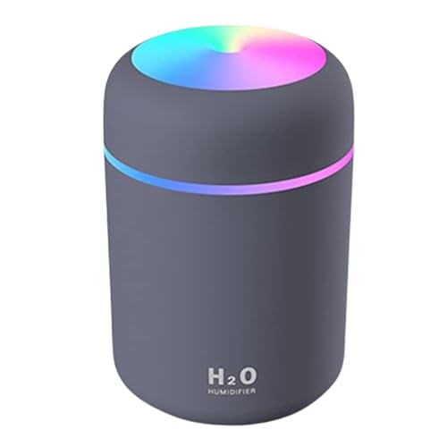 Mini Humidificador pequeño Ultrasónico Portátil 300ml, para Habitación y Bebés – Silencioso, Humidifier Difusor Aromaterapia Mini USB con Luz LED 7 Colores, opción con o sin batería, Ideal Viajes