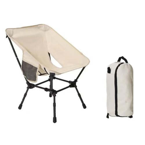 Pyatofy Silla Plegable para Acampar Al Aire Libre, Picnic, Senderismo, Viaje, Mochila, Playa, Luna, Pesca, Silla Portátil, Color Cremoso