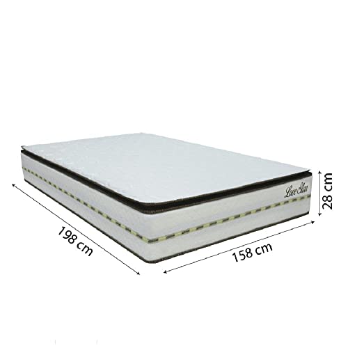 Cama Box Casal Queen Colchão Molas Ensacadas Pillow Top Love Star Gazin 158x198x66cm Branco/Marrom -