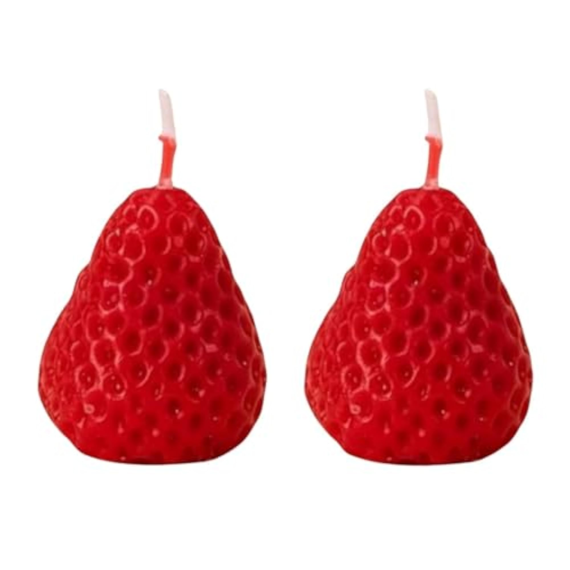 Handcrafted Strawberry Scented Red Candle for Home Decor