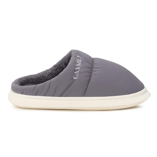 Image of CASSIEY Slippers for Mens Winter Home Indoor Outdoor Warm Thick Sole Waterproof down Cotton Slipper