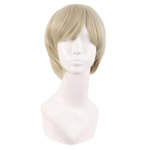 MapofBeauty 10 Pollic/25 cm Monochrom Side Frange Corto Parrucche Alto-temperatura fibra Ordinario Parrucche (Biondo)