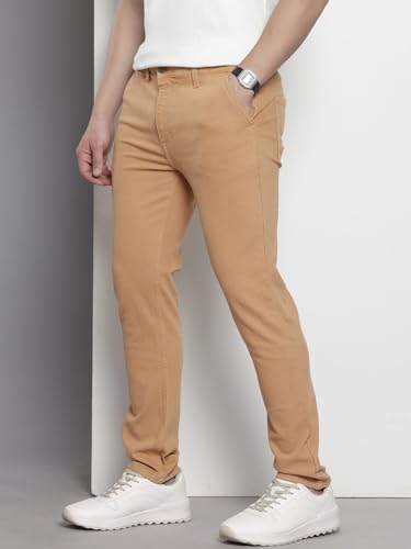 Image of The Indian Garage Co Men Slim Fit Solid Mid-Rise Jeans