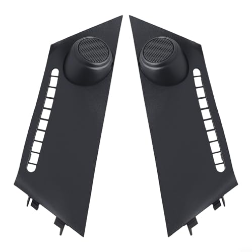 Gdfnmogo 2 fundas para altavoz de agudos de pilar A para coche, compatible con modelos de 2014 a 2018, instalación directa, rejilla angular de puerta de audio negra ABS