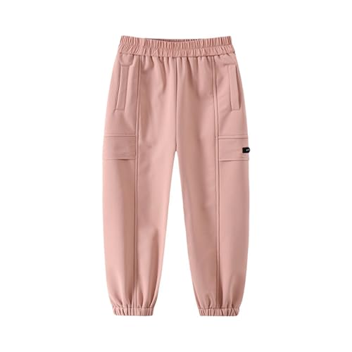 Boys' Sweatpants Classic Cotton Elastic Waist Cargo Pants Boys Loose Long Pant with Pockets Lightweight Joggers Pants