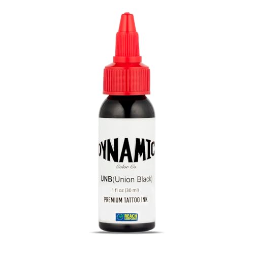 Dynamic Ink Encre de tatouage – Union Black 30 ml – Encre pour tatouage noire, compatible avec la norme REACH de l'Union européenne. Original