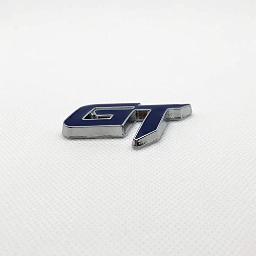 Image of Emblems for Car & Bike Metal Lo.go and Grill Me.tal Lo.go, Auto Accessories for Car Emblem 3D Badge Auto Racing Sport Sticker Grand Tourer Decal. (GT Chrome Blue Logo)