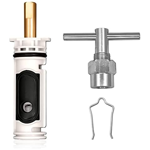 Shower Cartridge for 1222 & 1222B, with Puller and Retainer Clip, Bath Valve Replacement Tub Shower Parts Repair Kit, One Handle Bathtub Faucet Rebuild Kit with Removal Tool Cover