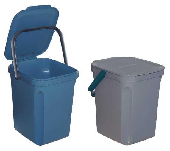 Solent Plastics 10 Litre Organic Waste Food Compost Caddy with Handle (Grey)