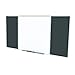 Ghent Style D 4 x 12 Feet Combination Board, Porcelain Magnetic Whiteboard and Recycled Rubber Bulletin Board, Black , Made in the USA