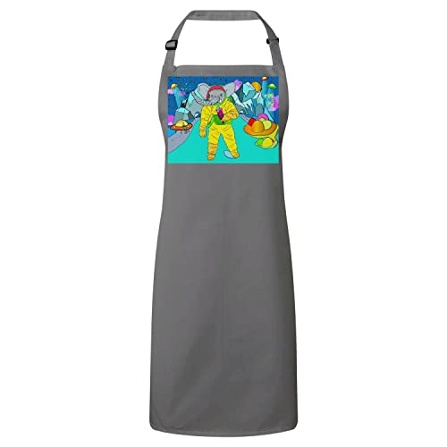 Tablier cuisine premium gris éléphant bleu pour vos recettes
