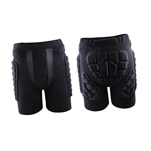 HANABASS Snowboard Protective Gear Anti-Fall Pants Hip Thigh Tailbone Padding Skiing Skating Protective Gear for Boys and Girls Youth Adult Comfortable Cotton Lining