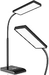 LEPOWER Upgrade LED Desk Lamp, 800LM Bright Table Lamps for Home Office, Eye-Caring Reading Lights for Desk, Touch Control Gooseneck Lamp, 50 Lighting Modes Reading Lamps for Bedroom Office(Black) | 50 Lighting Modes, 2X Wider Panel, 360° Flexible Go