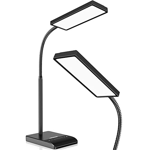LEPOWER LED Desk Lamp, 800LM for Home Office, 12W Reading , Eye-Caring Desk Light, Touch Table Lamp, Gooseneck Lamp, 50 Lighting Modes, Bright Desk Lamps for Bedroom, Study Room