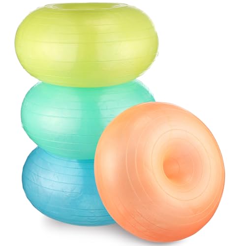 Libima Flexible Sitzgelegenheiten für Klassenzimmer, aufblasbare Yoga-Ballstühle mit Pumpe, Donut-Übungsball, Stuhlkissen für Balance- und Stabilitätstraining, Zuhause, Büro, Fitnessstudio, Workout