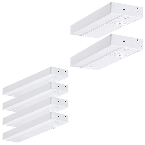 TORCHSTAR 12 Inch Bundle 8 Inch LED Under Cabinet Light, 4Pcs 12 Inch Under Cabinet Light, Dimmable, Hardwired or Plug-in & 2Pcs 8 Inch LED Under Cabinet Light, 120V, 3 Color Levels, Linkable, 60LM/W