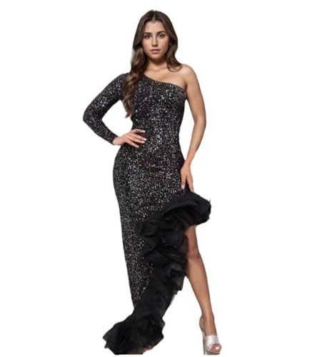 Image of Jigfar Women's Sexy Elegant Rhinestone Embellished Velvet Party Club Night Bodycon Formal Evening Maxi Dress