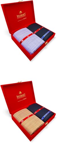 Image of JHABAK'S Unstitched Cotton Blend Solid Shirt & Trouser Fabric - 2.25 m Shirt Cloth - 1.20 m Pant Piece