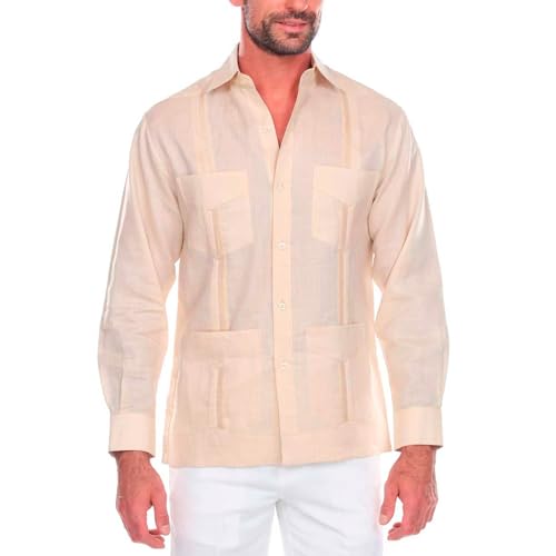 Amazon.com: Four Pockets Men's Wedding Shirt, Cuban Pleats. Slim Fit.  French Cuff. Classic Guayabera. (Ivory, 2X) : Clothing, Shoes & Jewelry