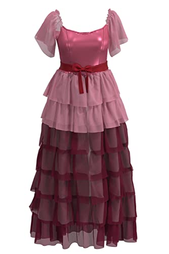 Waslary Jean Granger Costume de cosplay pour femme - Jupe taille haute - Rose - Robe de bal - Halloween - Ensemble carnaval
